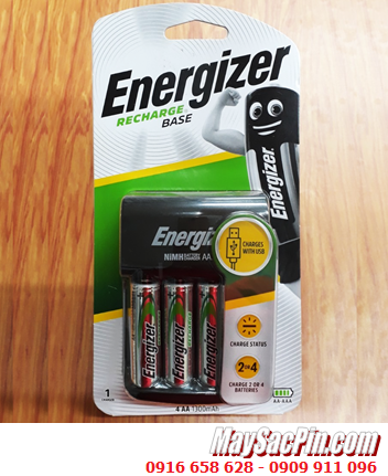 Energizer CHVC5 (cáp sạc USB)_Máy sạc 04 Khe (sạc 2-4 pin AA, AAA) kèm 4 pin sạc Energizer AA1300mAh 1.2v